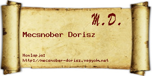 Mecsnober Dorisz névjegykártya